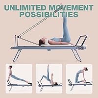 Vista 4 de ARKANTOS Máquina reformadora de pilates plegable, equipo de pilates reformador para entrenamiento de gimnasio y uso doméstico, adecuado