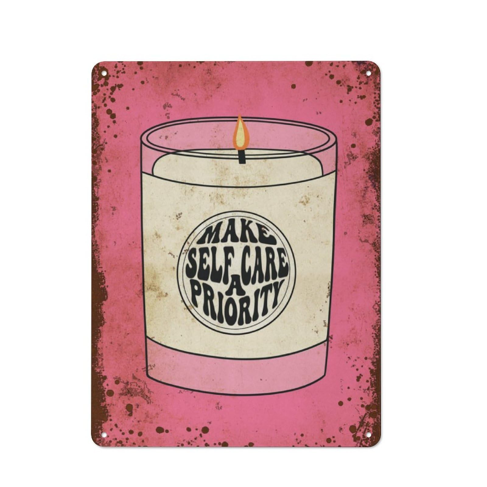 Kwqdozf Style-8 12X16inch Make Self A Care Priority, Cute Candle Self Care, Self Love Manif