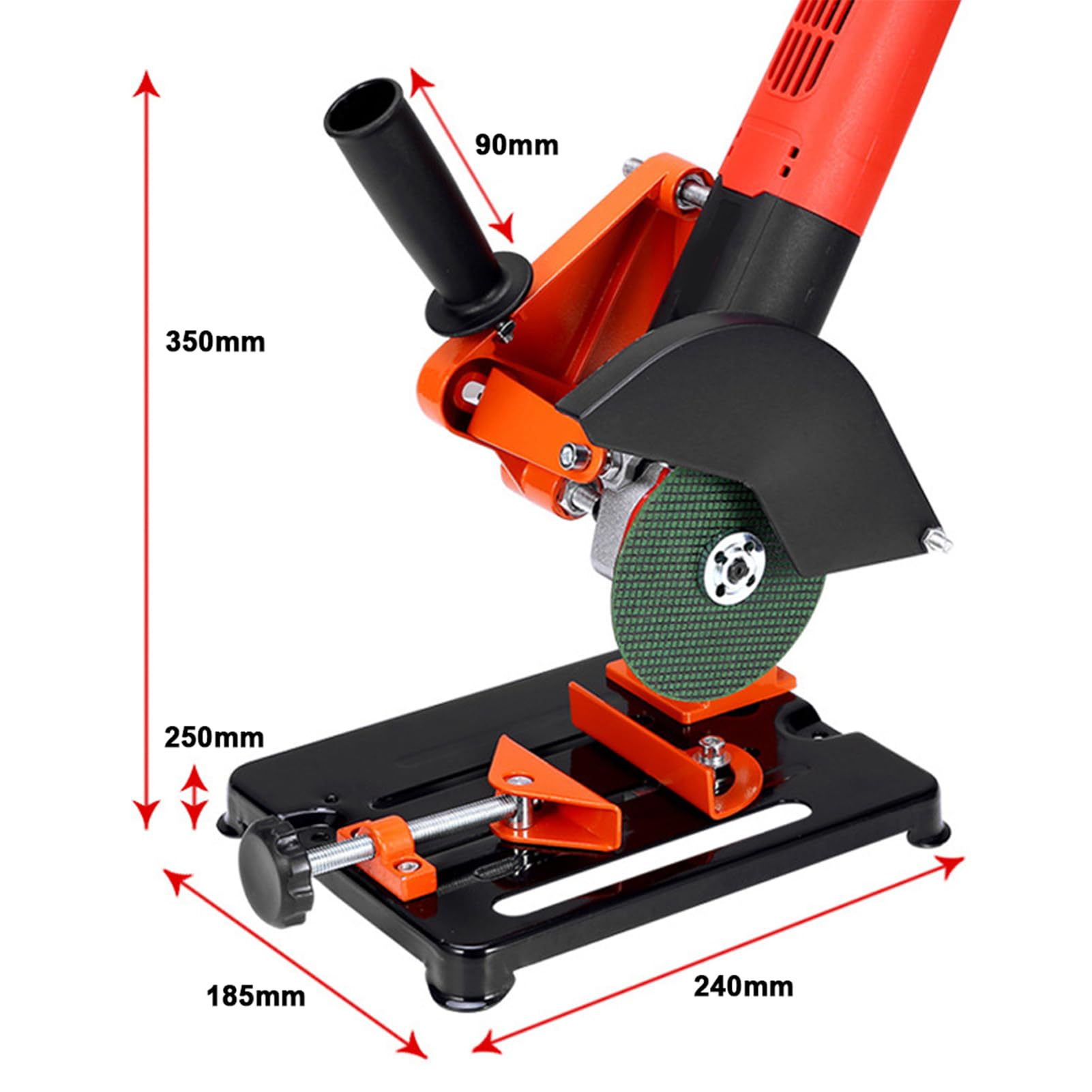 Generic Stojak na szlifierkę kątową Uchwyt na szlifierkę kątową ze Stopu Aluminium Wspornik do 115 125 Mm, Regulowany Wspornik Cięcia od 0 do 45 Stopni, Podstawa Drążka Biurkowego Cięcia Metalu i