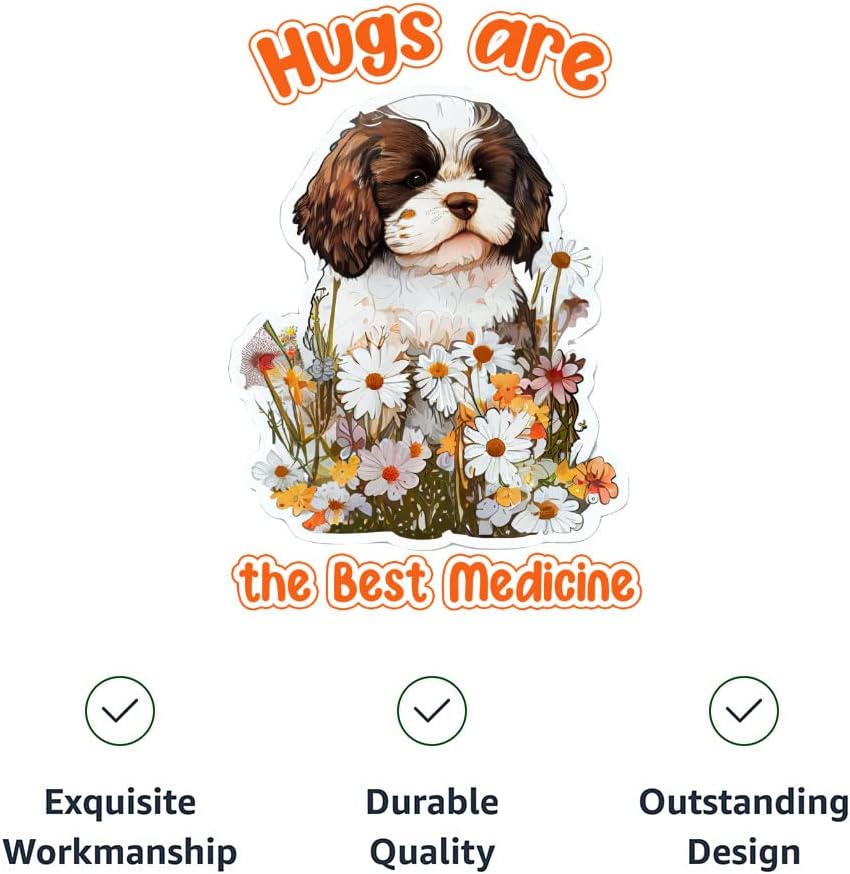 Hugs are The Best Medicine Dog Shirt with Hoodie - Flower Dog Hoodie - Cool Design Dog Clothing - Black White, XL