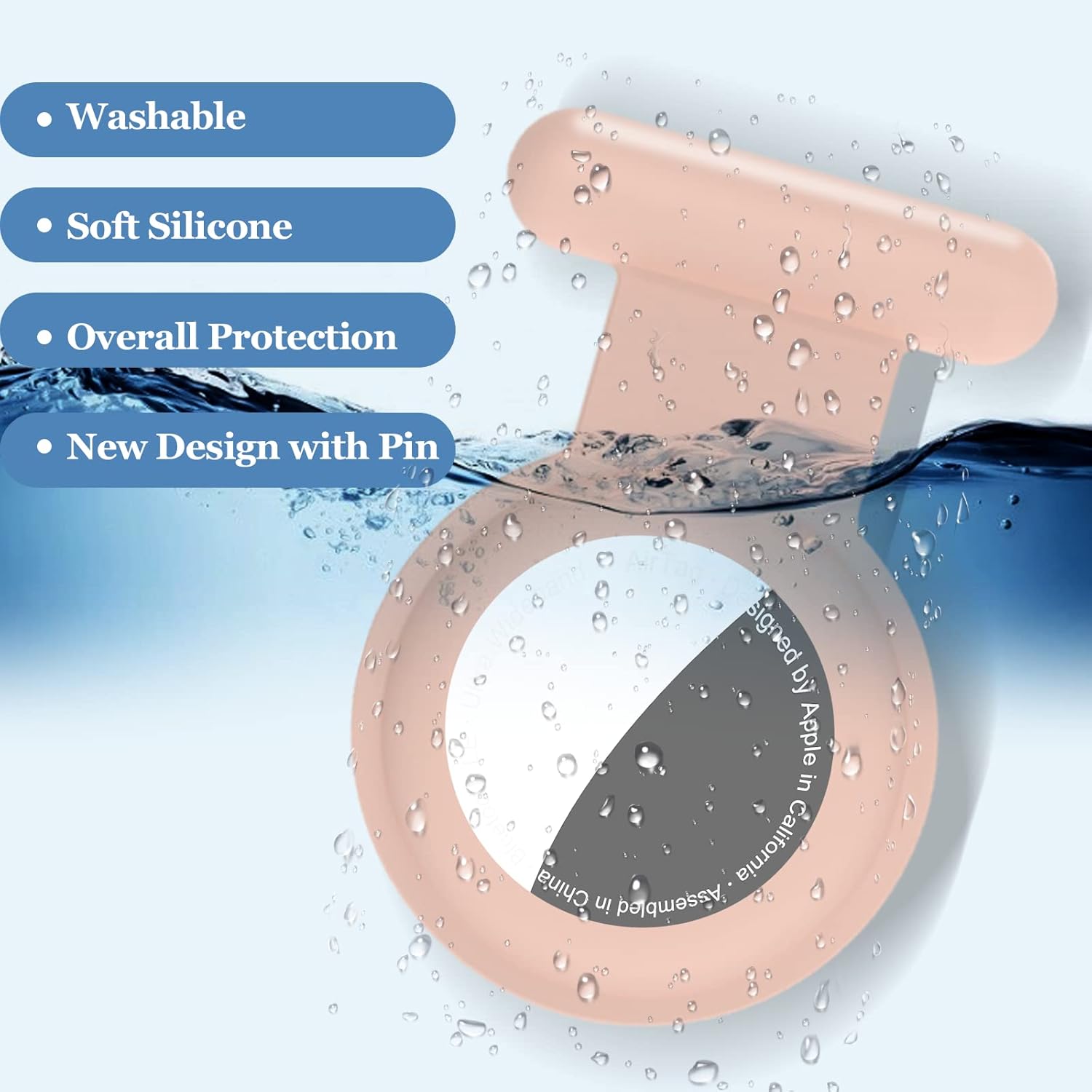 compatible with airtag holder case hidden air tag gps tracker for kids silicone case for airtag with brooch pin safer than bracelet wristband neckla