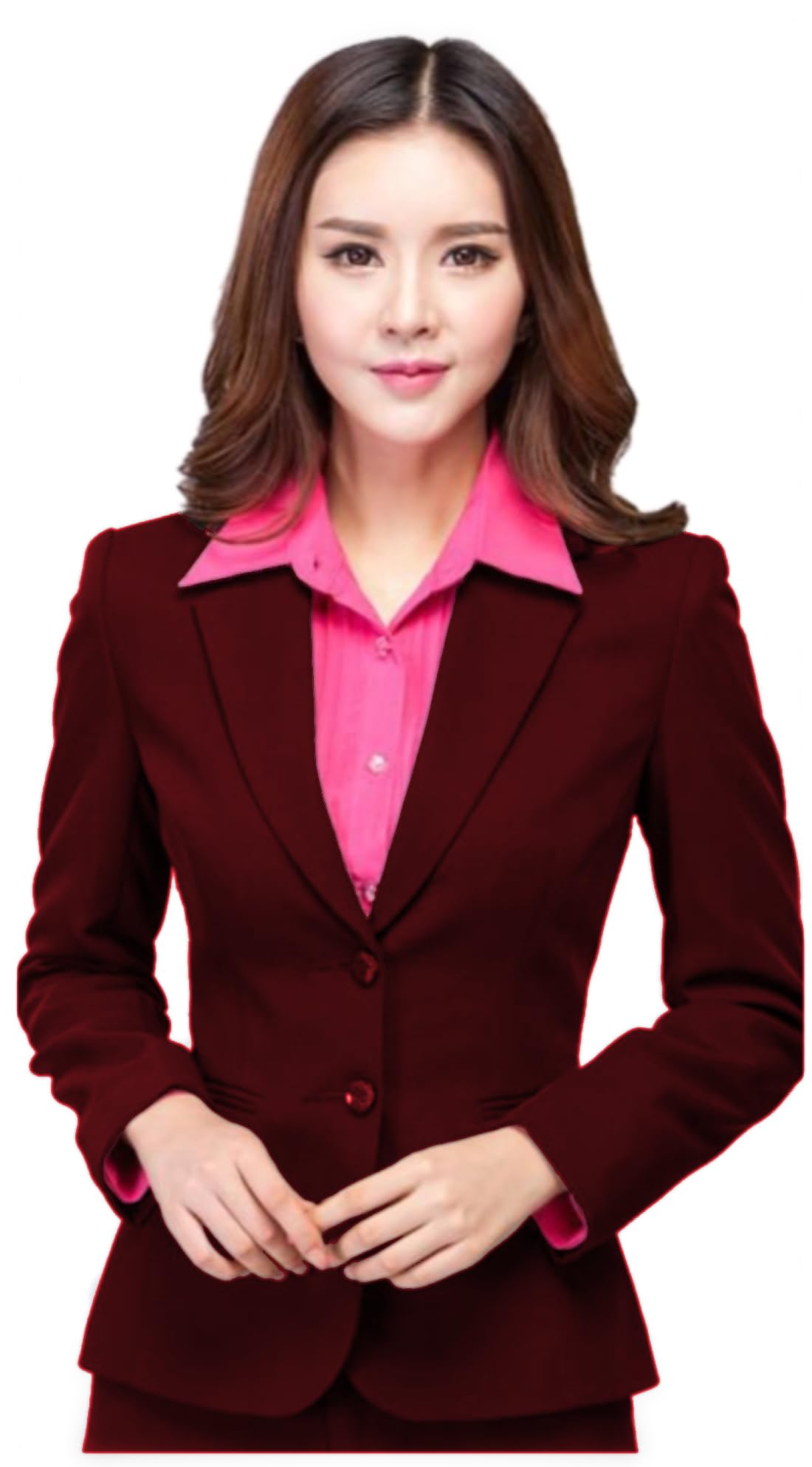 procent Wine Red Women's Formal Blazer-picture-24