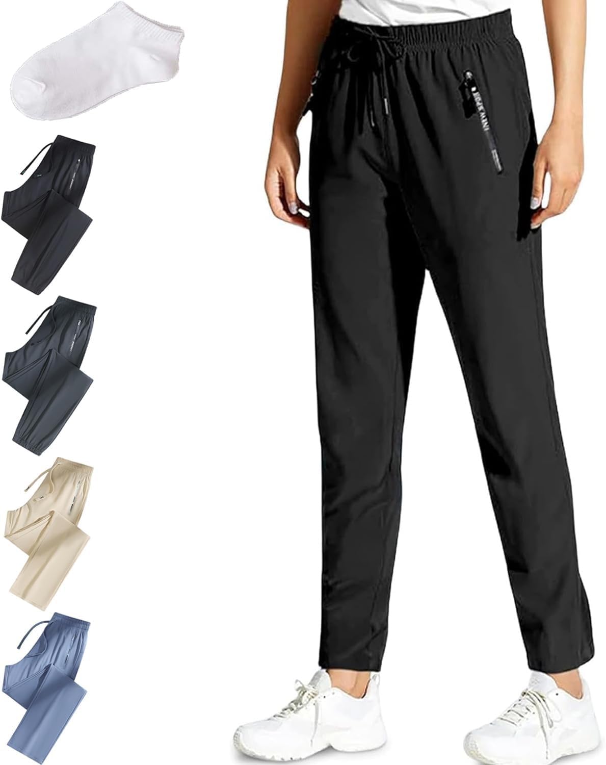 Womens Soft Stretch Perfect Drape Casual Pants Jogger Pants