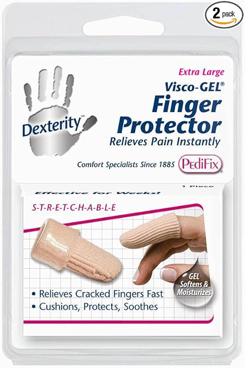 Pedifix Dexterity Fabric-covered Finger Protector with Visco-gel, X-Large (Pack of 2)