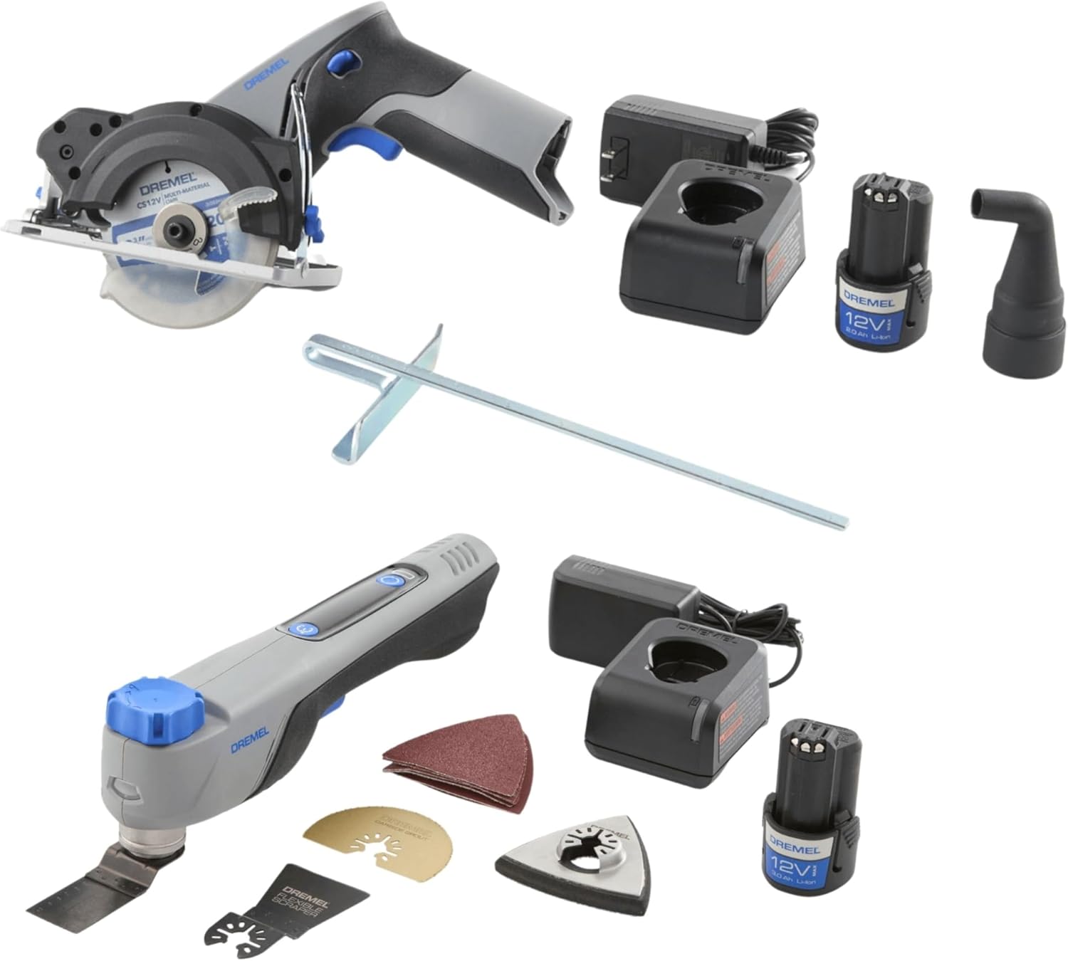 Dremel Blueprint 12V Bundle - Brushless Project Multi-Tool with Integrated Application Selector + Compact Circular Saw with Integrated Laser Guide