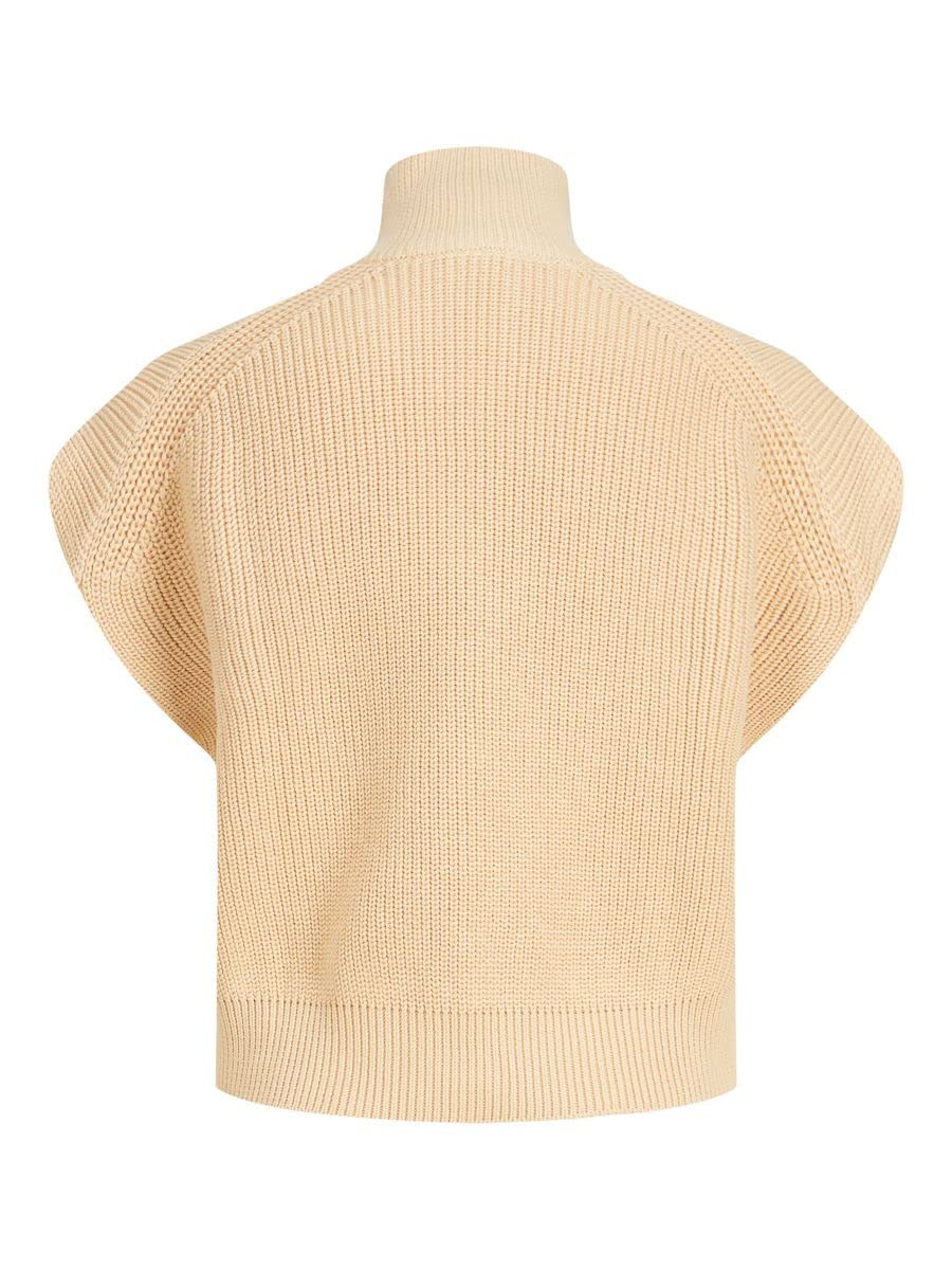 JACK & JONES Women's JJXX JXFLORENCE Twist Half Zip Knit Vest Pullover, beżowy, XS