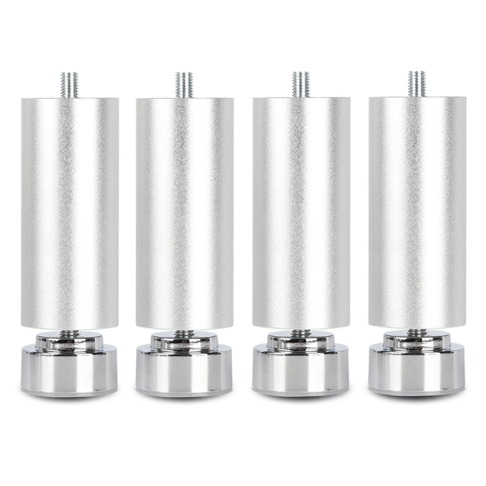 Regulowane nogi meblowe zamienne M10 metalowe nóżki do sofy DIY nogi stołu na kanapę komodę łóżko krzesło wannę cylindryczne wsparcie zestaw 4 srebrnych 15 cm