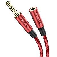 Vista 7 de MOSWAG Cable de extensión de 3.28 pies/1 metro de 3.5mm macho a hembra, cable de audio estéreo de nailon trenzado compatible con estéreos