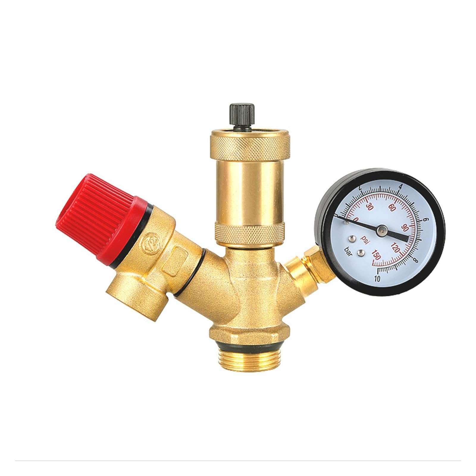 Válvula de alivio de presión de latón, 1 pulgada, ventilación automática de gas, válvula de sistema hidrónico resistente, rosca hembra DN25, diseño duradero para un funcionamiento eficiente