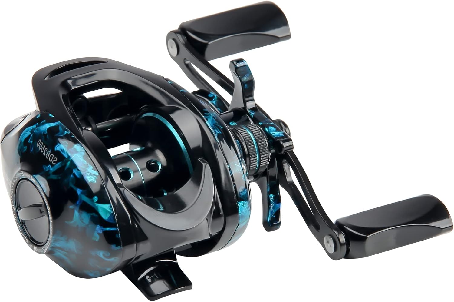 HAUT TON Baitcasting Fishing Reels,Snow Demon Beginner's Edition,Baitcaster Reel,17.64 Lbs Max Drag,7.2:1 Gear Ratio 4+1BB,Carbon Fiber Frame