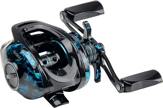 HAUT TON Baitcasting Fishing Reels,Snow Demon Beginners Edition,Baitcaster Reel,17.64 Lbs Max Drag,7.21 Gear Ratio 4+1BB,Carbon Fiber Frame
