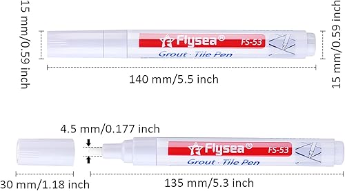 Miniatura 7 de Rotulador restaurador de lechada para azulejos, 12 piezas, renovar marcador de reparación para suelo de pared de azulejos (blanco)