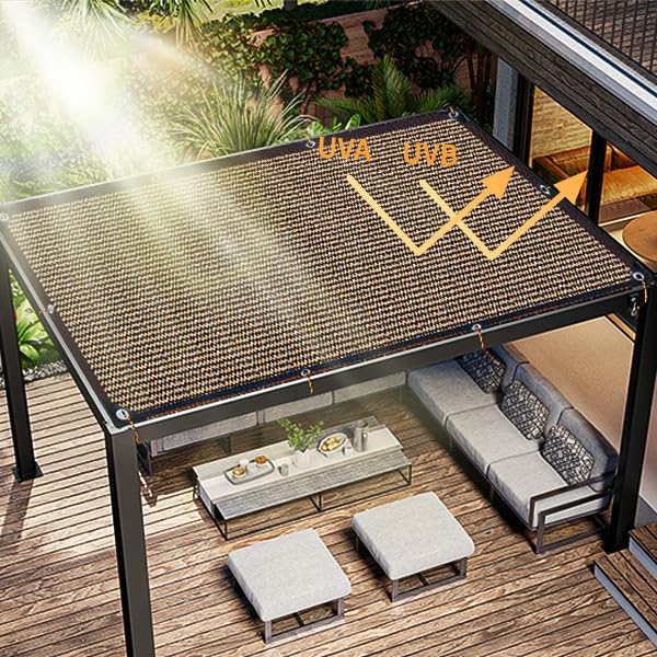Filet d'ombrage brun 2x4m protection 80% UV pour serres et jardin - 5