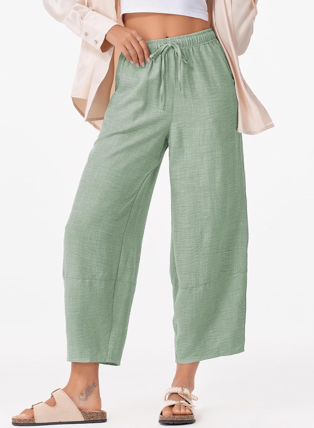 EVALESS Women's Baggy Wide Leg Palazzo Pants - Image 4