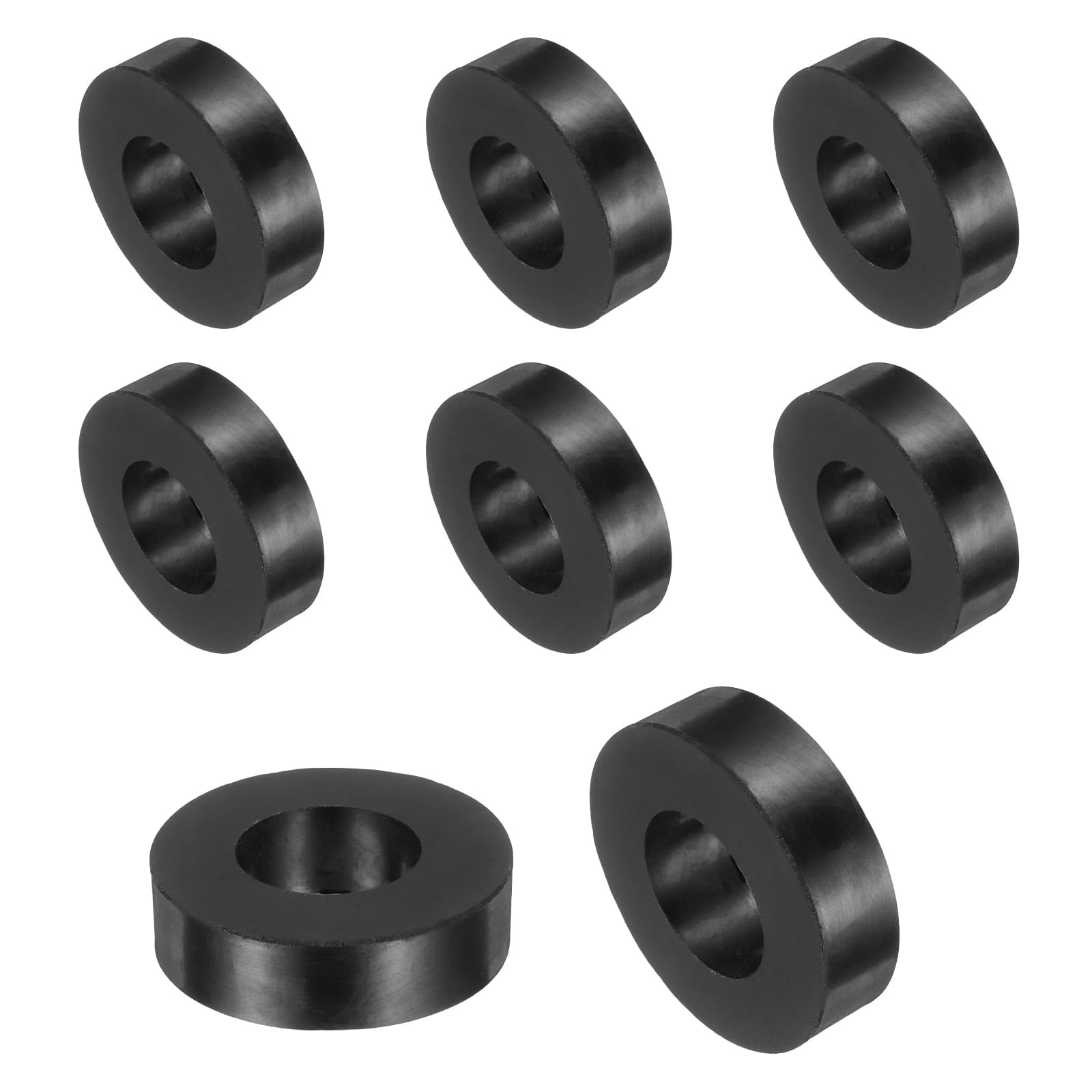 sourcing map 8 Pcs Rubber Spacers 50mm OD x 15mm ID x 10mm Height Round Anti Vibration Spacer Rubber Bushing Grommets โ image 1