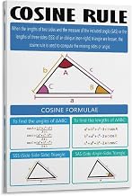 Cosine Rule Poster, Math Classroom Wall Decor Canvas Wall Art Posters for Room Aesthetic 12x18inch(30x45cm)