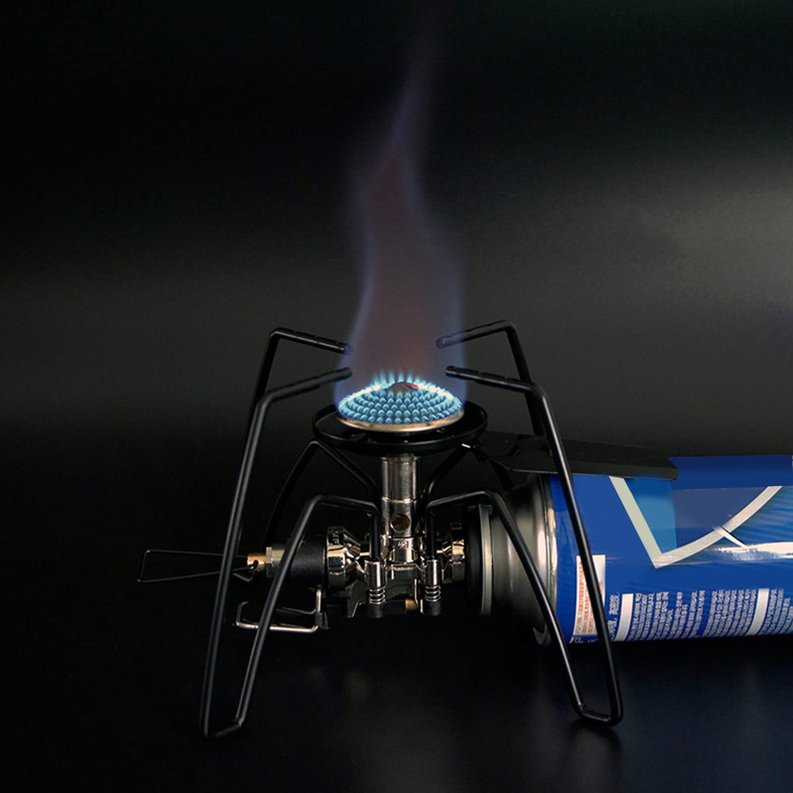 Fornello da Campeggio, Mini Fornello a Gas Portatile Pieghevole, Fornello da Campeggio per Barbecue con Forte Potenza di Fuoco, Fornello da Campeggio Resistente al Vento
