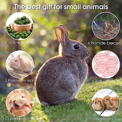 KIROYAL 18 PCS Rabbit Chewable Lollipop Toys, Interactive Bunny Toy for Small Pets, Purely Handmade Chew Toys for Bunnies, Guinea Pigs, Hamsters, and Chinchillas, Bunny Teeth Care - Thumbnail 5