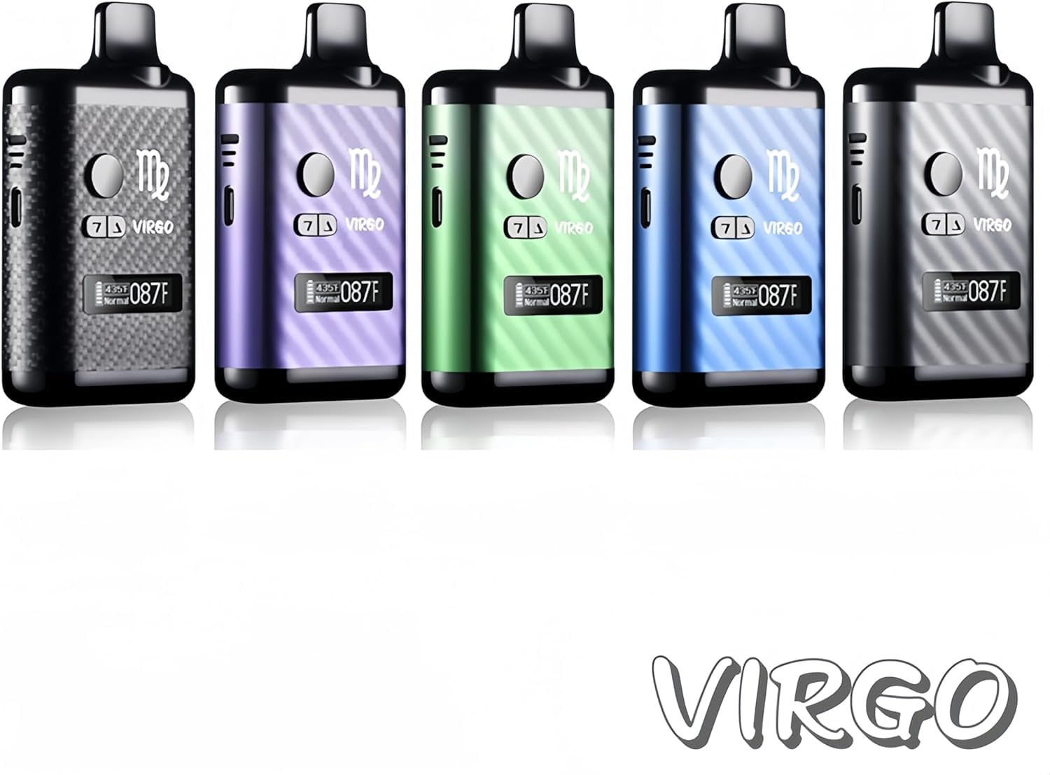 Vaporizzatore per erbe secche Virgo, camera di riscaldamento in ceramica, display OLED e controllo della temperatura (Verde)