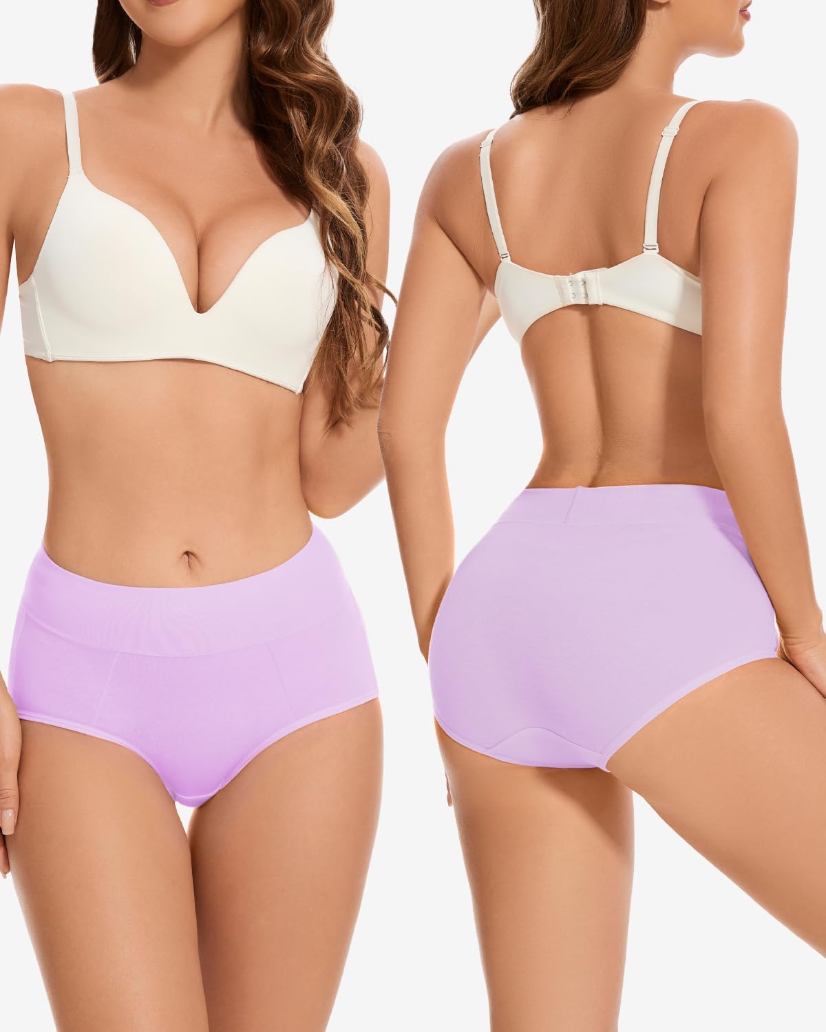 Womens Cotton Underwear Hipster Ladies Panties for Women Mid Rise Coverage Briefs Strech Breathable - 5 Pack - Image 2