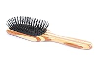 Vista 1 de Bass Brushes Cepillo de pelo para peinar y desenredar Pin de nailon de grado profesional Mango de bambú puro paleta pequeña Acabado a