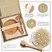 CSM Dry Brushing Body Brush Set - Natural Bristle Dry Brush for Body & Face Exfoliation, Lymphatic Drainage and Circulation Boost