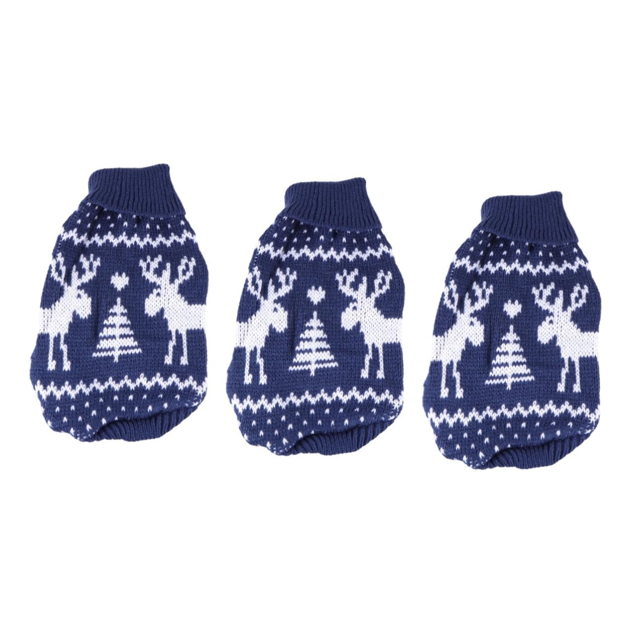 Manteau et vêtements hiver pour petits chiens lot 3 pièces bleu avec motifs