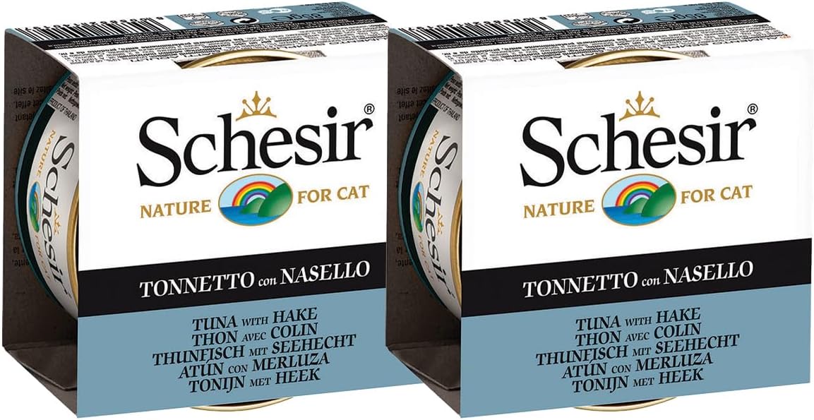 Tuna with Hake Adult Cat Food, Fillets in Jelly Wet Cat Food, Natural Ingredients Recipe for Adult Cats, Grain Free Complementary Meal, 85 gm