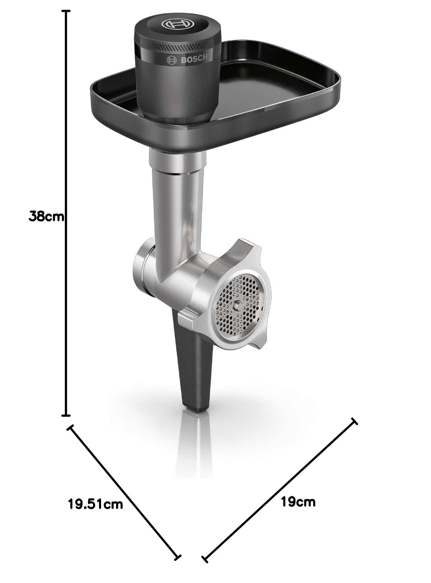 Bosch Zubehör-Set MUZS6HA, passend für Küchenmaschine Serie 6, Fleischwolf, Lochscheibe 8 mm, Lochscheibe 3 mm, Wurstfüller-Aufsatz, Kebbe-Aufsatz, Adapter