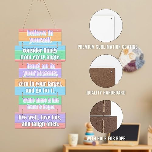 Miniatura 3 de PYD Life 12 piezas de sublimación para colgar en la pared, blanco mixto, retangular, 3.14 x 8.3 pulgadas, 3.14 x 9.8 pulgadas, madera de MDF, marcos