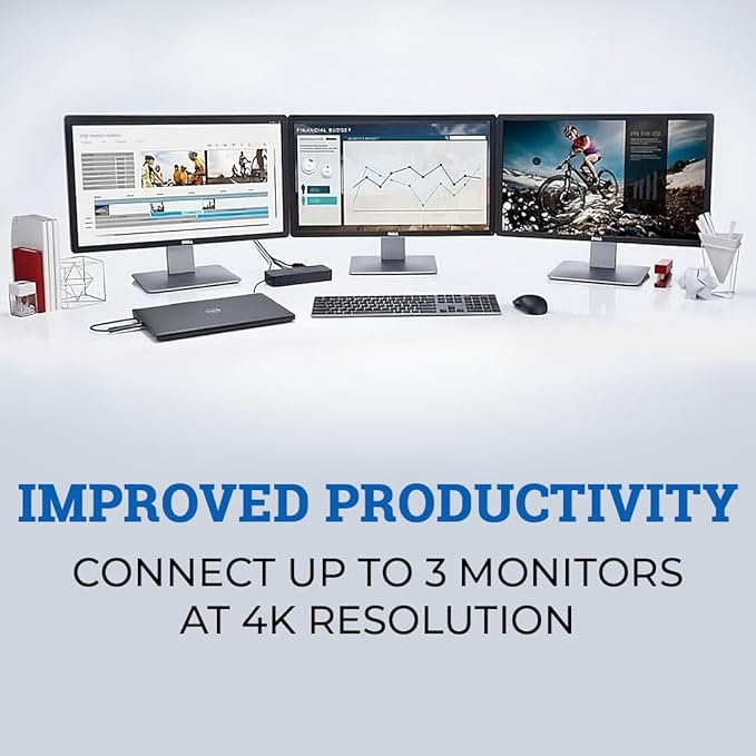 Crossery Dell D6000s Docking Station Bundle - Estación de Acoplamiento Universal miniatura 7
