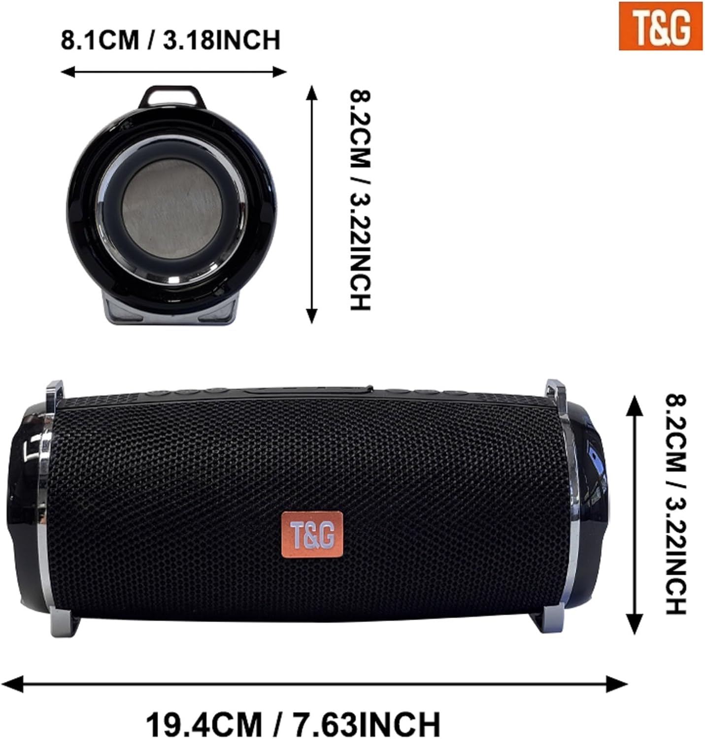 T&G Portable Bluetooth Speaker, 30W 360° Surround Sound IPX4 Waterproof Wireless Speakers, HD Call, RGB Lights, 20H Playtime for Home/Party/Outdoor/Beach, White Elephant Gift - Image 8