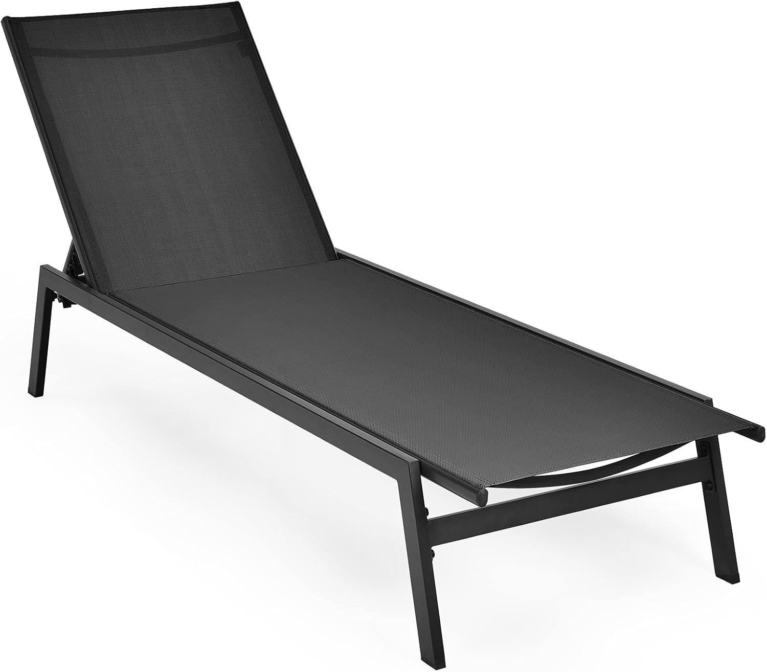 Tangkula Outdoor Chaise Lounge Chair, 6Position Adjustable
