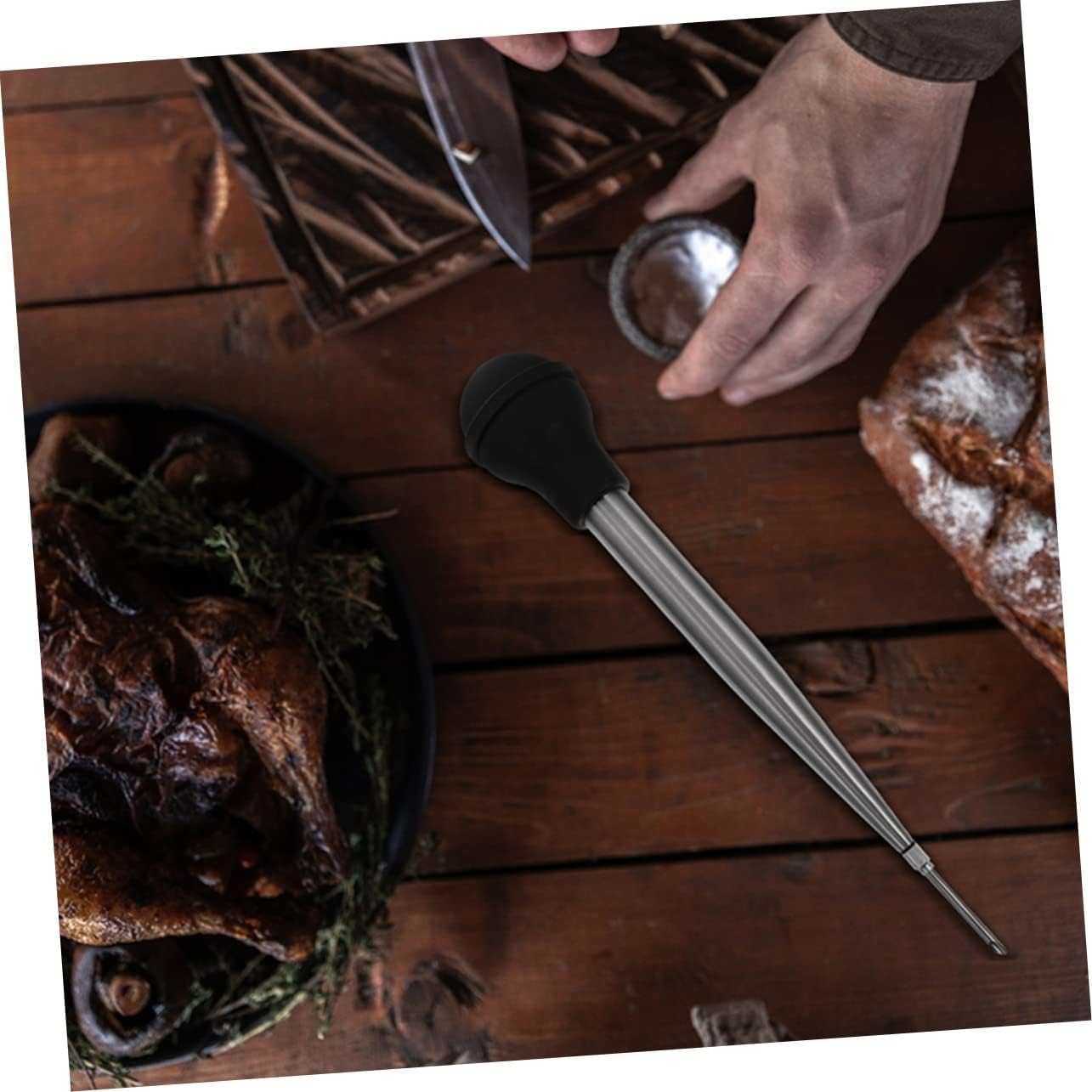Cabilock Bulb Turkey Injector Flexible Meat Injector for Flavor Enhancement for Pork Beef and Fish Easy to Use Basting Tool for Juicy Turkey and Steak