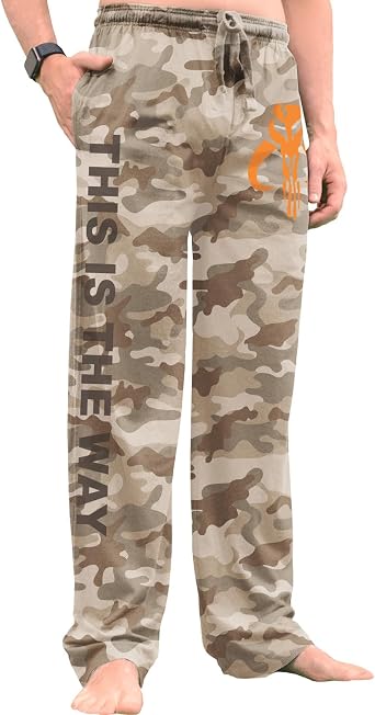 Fandom Republic Star Wars Mandalorian Lounge Pants Lightweight Pajama Pants with Baby Yoda Grogu & Bounty Hunter for Adult