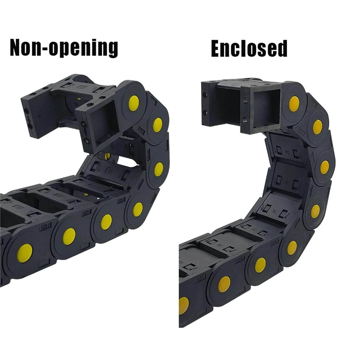 R55 25x25 25x38 25x50 25x57 25x70 25x77 25x103mm Mochine Towline Cable Chain Non-Opening Enclosed Drag Chain L 1m(25X103 MM_Non-Opening)