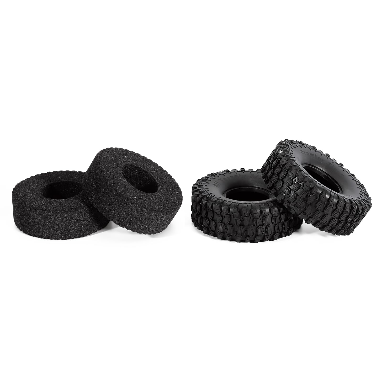 INJORA 1.9 Pneus Crawler 120 * 42mm Pneus de Roue Tout Terrain en Caoutchouc pour 1/10 RC Rock Crawler Voiture VS4-10 Redcat Gen 8 7 Pro SCX10 Pro FCX10