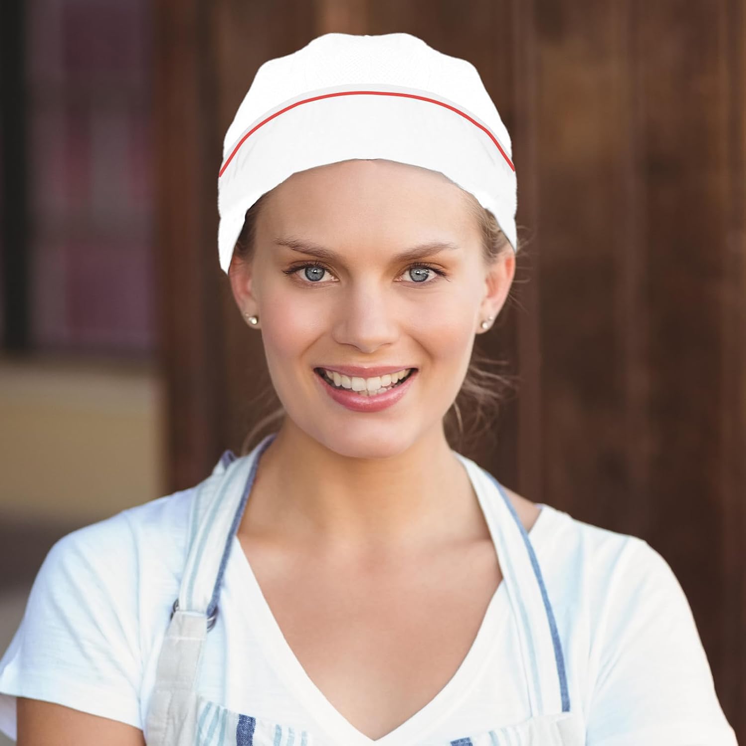 3 Pcs Elastic Kitchen Cooking Hat for Women Adjustable Chef Hat Food Service Mesh Cap Reusable Kitchen Cooking Hats Cook Chef Hair Nets Restaurant for Women (Black White Red) - Image 5