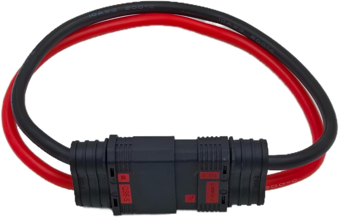 QS8-S Male to QS8-S Anti-Spark Female Extension Cable Silicone for RC Drone Lipo Battery Electric Motorcycle E-Bike Output Cable Anti-Spark Male to Female, 10AWG Silicone, 11.8 inch