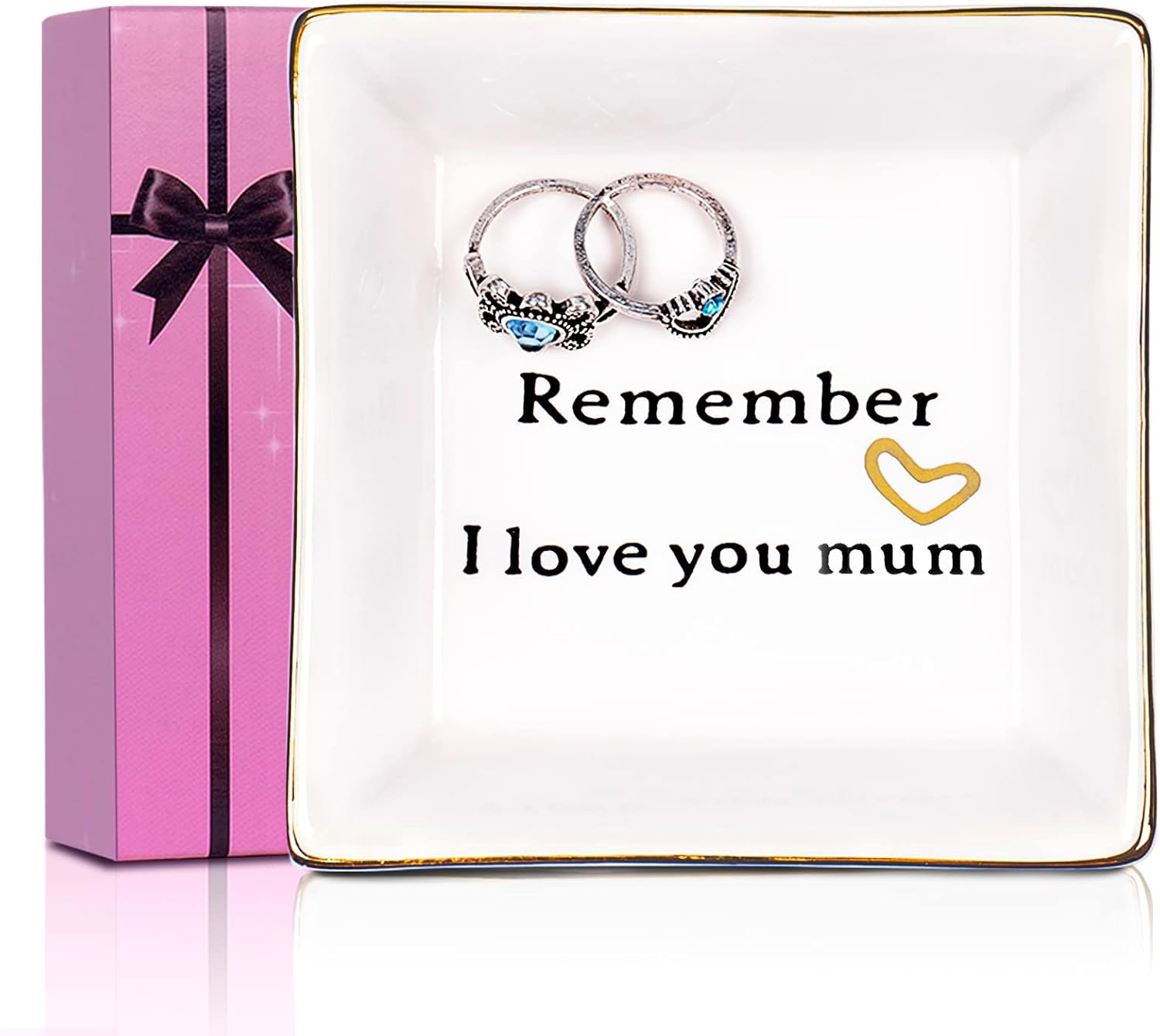 FORAGIFT Gifts for Mum, Mum Gift Ceramic Ring Dish Decorative Trinket