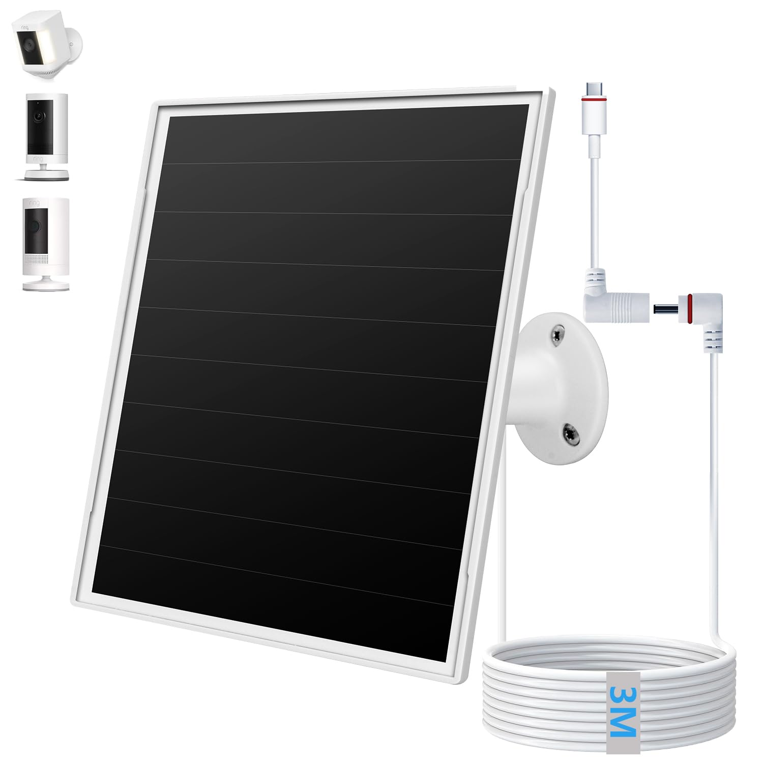 Solarpanel 10W Mit Typ-C Ausgang – Für Kameras, Überwachung, LED Und Andere Kleingeräte, ABS+monokristallines Silizium