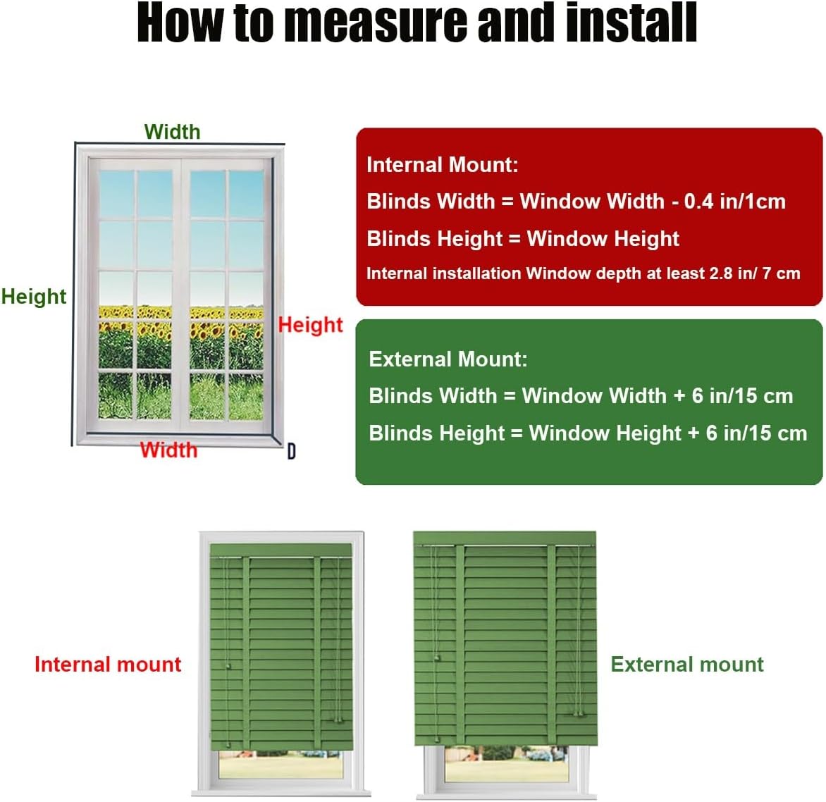 Blinds & Shades - Wooden Blinds - Cordless Venetian Blind Louvers - 24"x72" 22"x60" 34"x64" 28"x48" - Window Treatments, Light Filtering Horizontal Blinds for Home Kitchen ﻿(Beige)