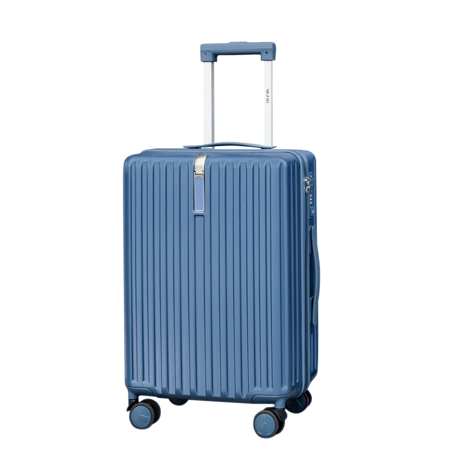 MGOB Koffer Handgepäck Hartschale aus Polycarbonat, 57x37,5x22,5 cm, 41L | Hartschalen-Reisekoffer aus leicht Polycarbonat, Kleiner Koffer mit 4 Laufrollen und Haken, für 10kg Handgepäck, Blau