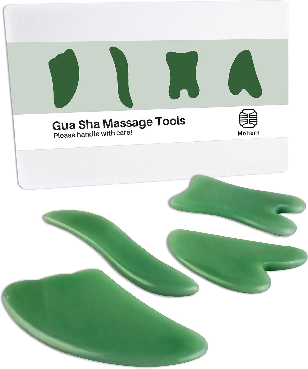Gua Sha Massage Tools, 4 Pcs Gua Sha Tools of Multi-Shapes, Guasha Scraping Massage Tools for Face and Body