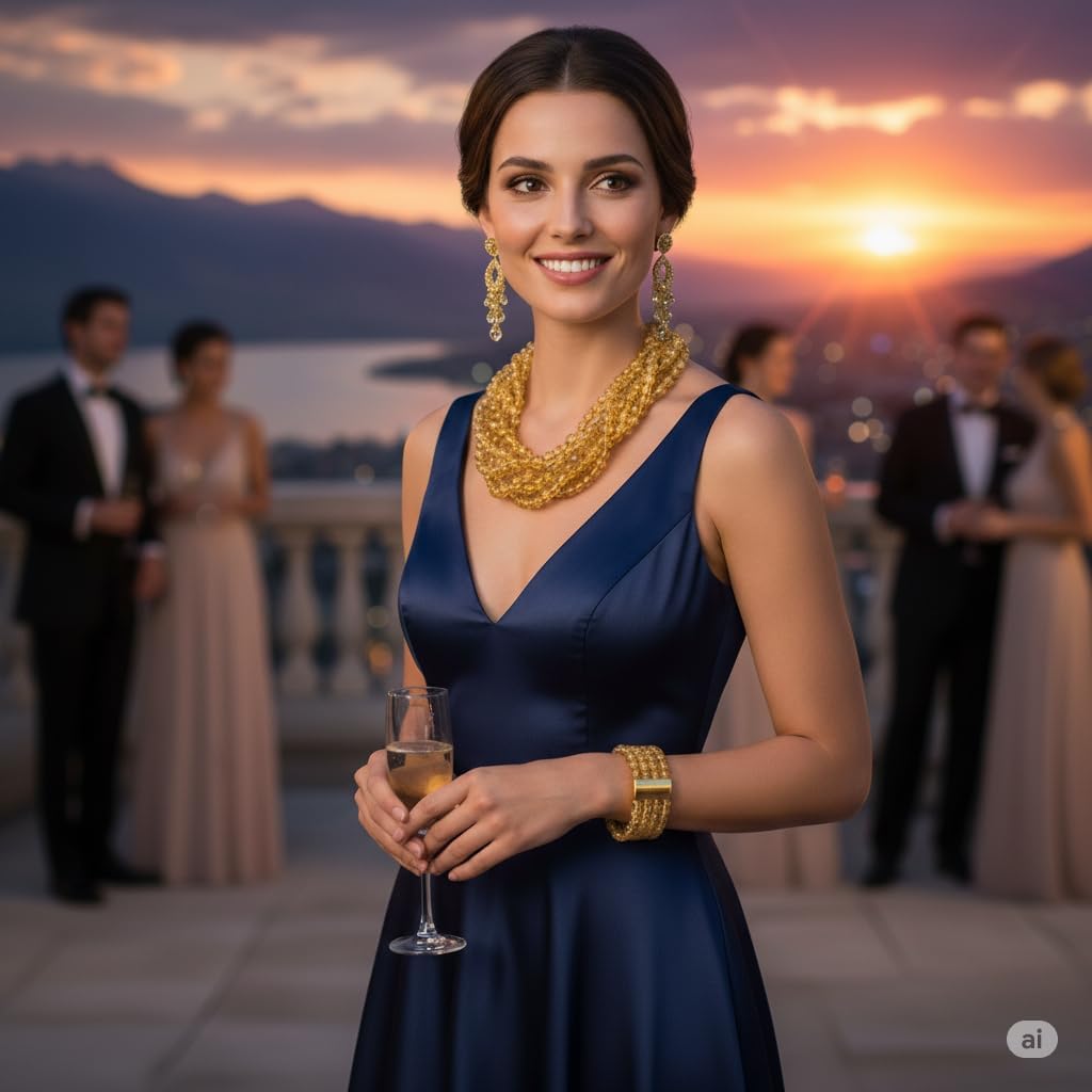 Natural Citrine Beads – 8mm Smooth Polished Round AAAA Grade Gemstone Strand (15 Inch) | Honey Yellow Loose Beads for Jewelry Making, DIY Crafts, Bracelets & Holiday Gift Creations