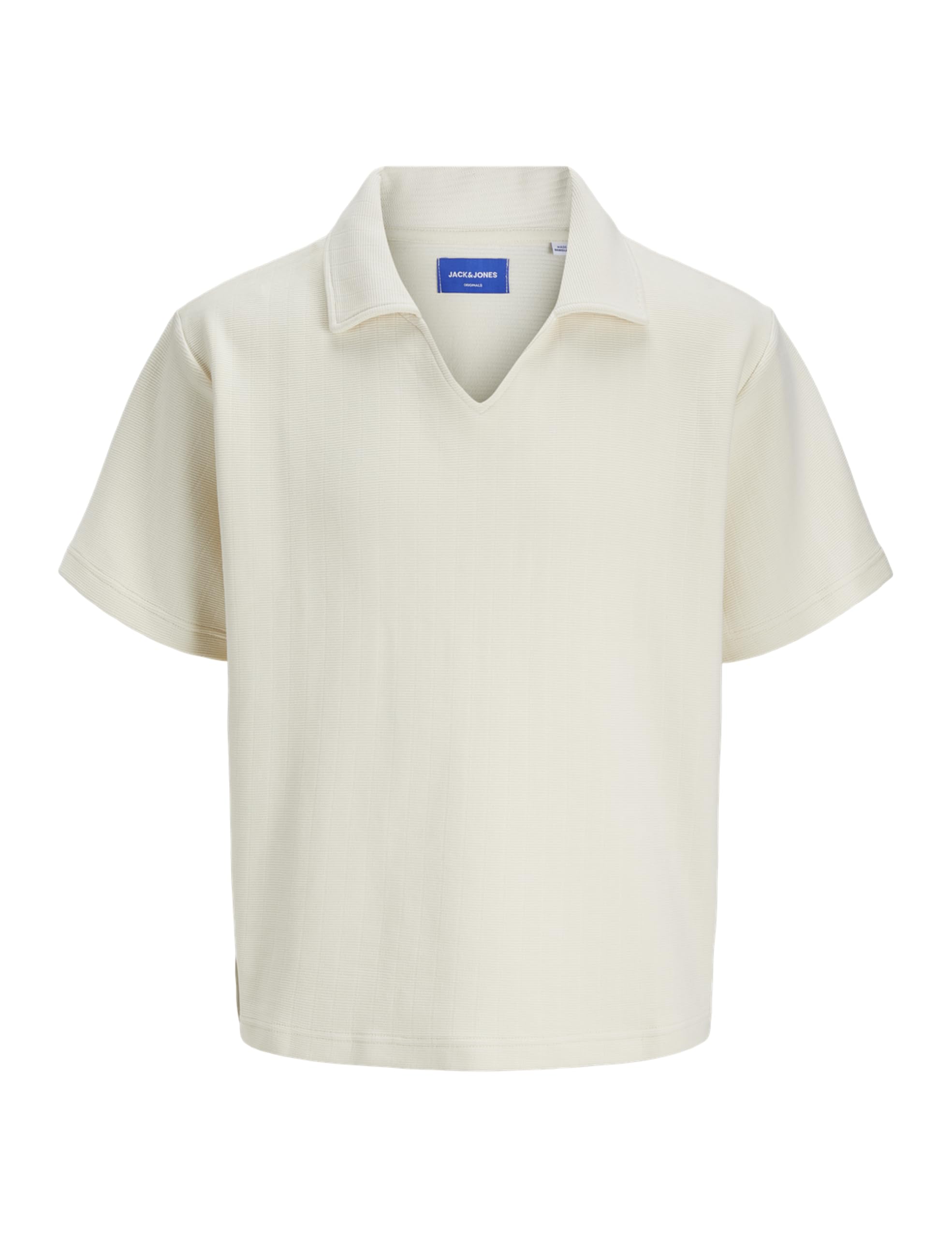 JACK & JONES Men's Joralmeria Texture Polo SS, Antique White, XL