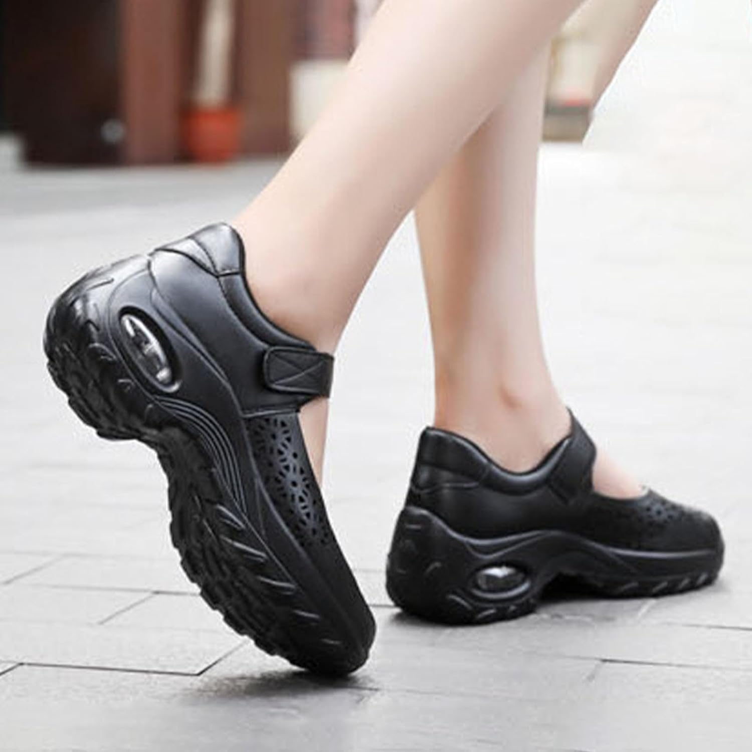 Women's Orthopedic Stretch Air Cushion Mary Jane Shoes Comfy Cloud Pro Cutout Breathe Wedge Running Fashion Sneakers - Image 5