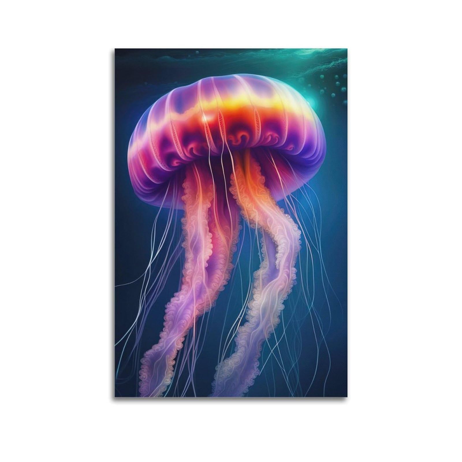 CPGLJD Animal Poster Jellyfish in The Deep Sea Poster Decorative Painting Canvas Wall Posters And Art Picture Print Modern Family Bedroom Decor Posters 20x30inch(50x75cm)