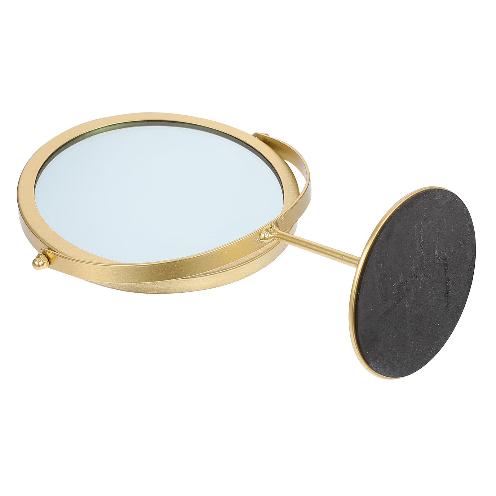 Espejo de maquillaje de metal dorado para dormitorio y tocador de mujer
