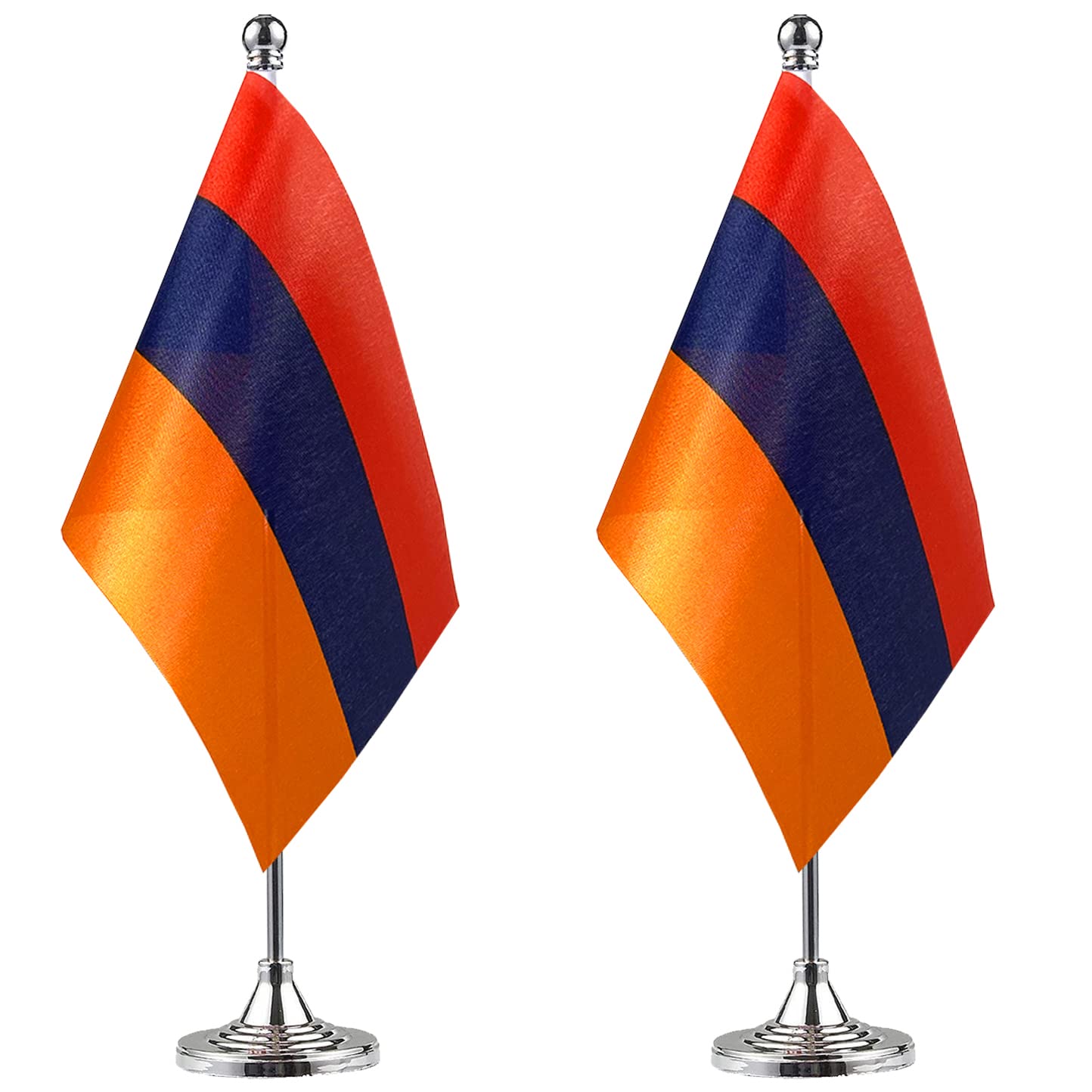 ZXvZYT 2 Pack Armenia flag Armenian Table Flag Small Mini Armenian Desk Flags With Stand Base,International Festival Events Celebration Decorate,Home office Decorations